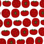 Tomatoes White Metro Market Fabric 