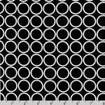 Metro Living Circle Print Black Fabric