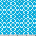 Metro Living Circle Print Turquoise Blue Fabric