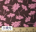 New Traditions Pink Flowers Chocolate Fabric