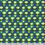 Area 51 Green Alien Blue Fabric