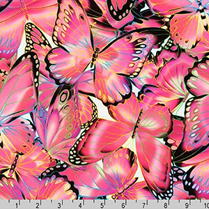 Nature Studies Butterfly Pink Fabric