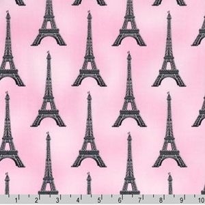 Slicker Paris Panache Eiffel Tower Pink Fabric