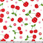 Picnic Party Cherry White Fabric