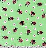 Punchy Pique Lady Bug Green Fabric
