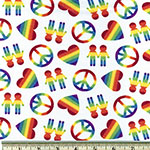 Peace, Love, and Pride Rainbow Fabric