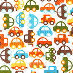 Cars Cream Ready Set Go Organic Fabric 