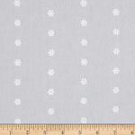 Rebecca Embroideries Flowers White Lightweight Fabric