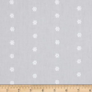 Rebecca Embroideries Flowers White Lightweight Fabric