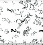 Celebrate Seuss! Characters White Fabric
