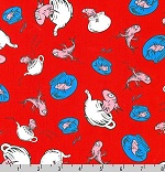 Cat in the Hat Fish Bowl Red Fabric
