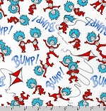 Cat in the Hat Thing 1 & Thing 2 White Fabric