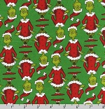 How the Grinch Stole Christmas Grinch as Santa  Fabric