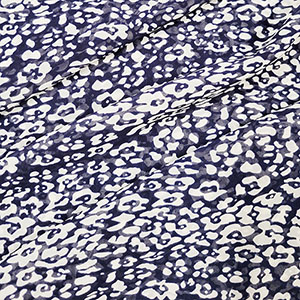 Sunset Studio Chiffon Fabric Leopard Navy Ivory