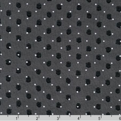 Sunset Studio Chiffon Fabric Poly Clip Dot Black Ivory