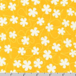 Surf Time Floating Flowers Yellow Fabric 