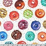 Sweet Tooth Donut Fabric White