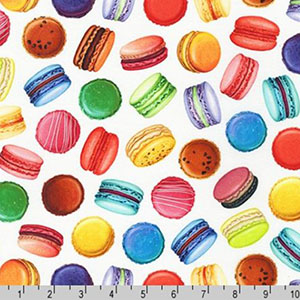 Sweet Tooth French Macaron Fabric White