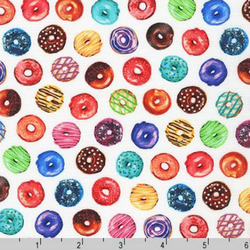 Sweet Tooth Mini Donut Fabric White