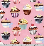 Pink Petal Cupcake Sweet Tooth Fabric