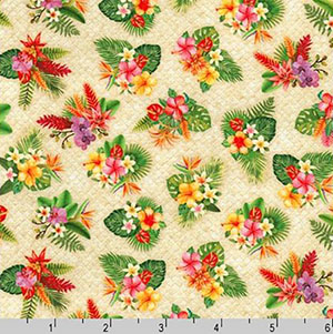 Tropical Gardens Aloha Iki Tiny Flower Bouquet Fabric