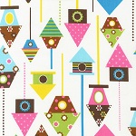 Urban Zoologie Birdhouse Spring Fabric