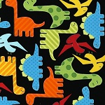 Urban Zoologie Dinosaurs Bright Fabric