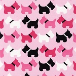 Urban Zoologie Dogs Pink Fabric