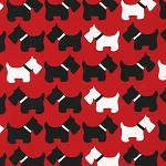 Urban Zoologie Dogs Red Fabric
