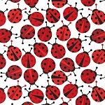 Urban Zoologie Ladybugs Red Fabric