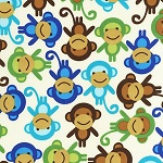 Urban Zoologie Monkey Royal Fabric