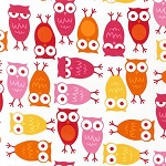 Urban Zoologie Owl Pink Fabric