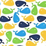 Urban Zoologie Whales Bright Fabric
