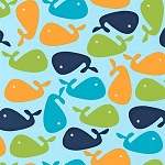 Urban Zoologie Whales Bermuda Fabric