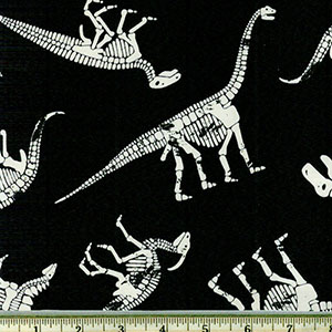 Dinosaur Bones Glow Fabric 