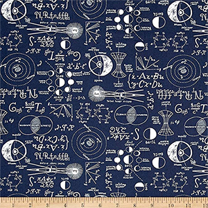 Chalkboard Jersey Knit Navy Fabric