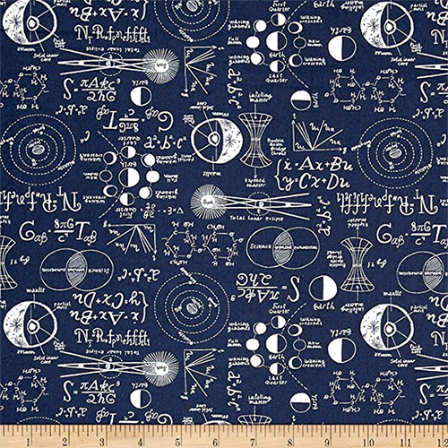 Chalkboard Jersey Knit Navy Fabric