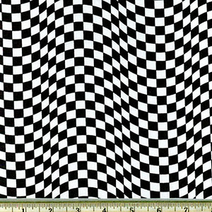 Black and White Checkered Flag Fabric