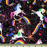 Glitter Unicorns in Space Fabric
