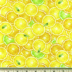 Packed Lemon Slices Yellow Fabric