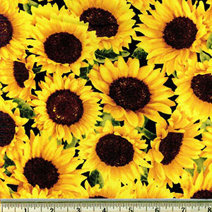 Packed Sunflowers Print Fabric