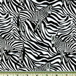 Wild Camo Zebra Black White Fabric