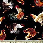 Tossed Chickens Print Fabric