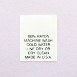 100% Rayon Care Tags
