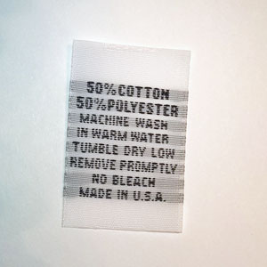 50/50 Poly Cotton Woven Care Label Warm
