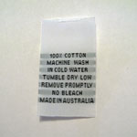 Made in Australia 100% Cotton Woven Care Labels 