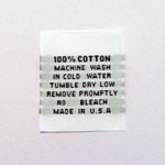 100% Cotton Care Tags