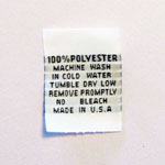 100% Polyester Blend Woven Clothing Care Tags 