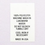 100% Polyester Printed Clothing Care Tags 