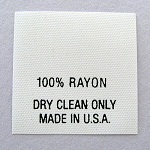 100% Rayon Care Tags